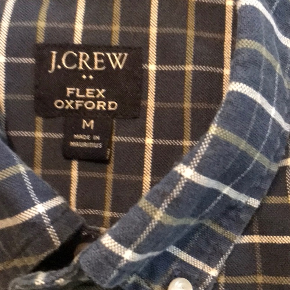 J Crew Men’s Blue Plaid Oxford shirt size medium - Picture 2 of 7